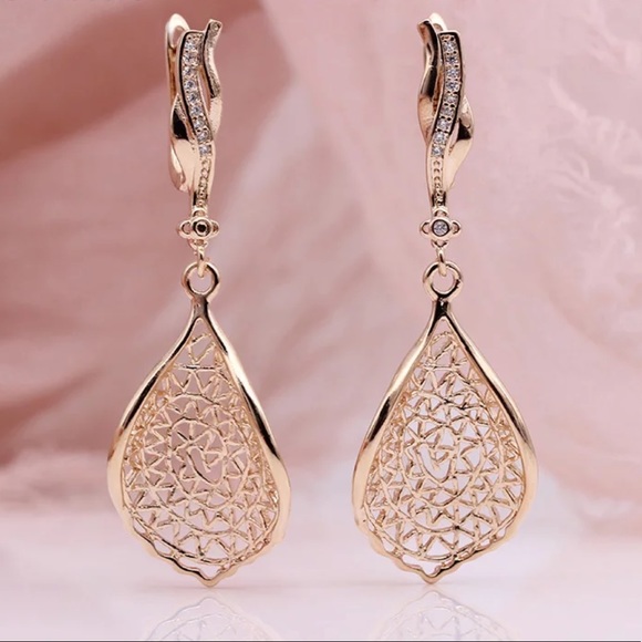 Rose Gold Plated Earrings - Picture 2 of 6